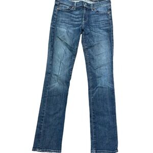 7 For All Mankind Straight Leg Jeans Medium Wash Blue Denim Size 29 Stretch